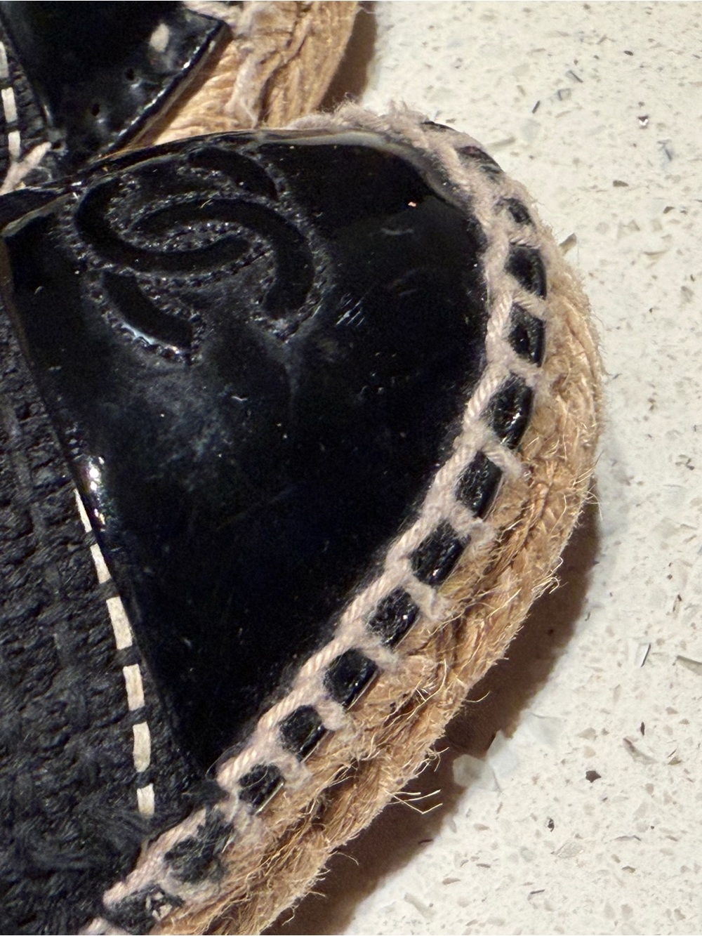 CHANEL Black Tweed Espadrilles with Patent CC Cap Toe - Picture 7 of 12